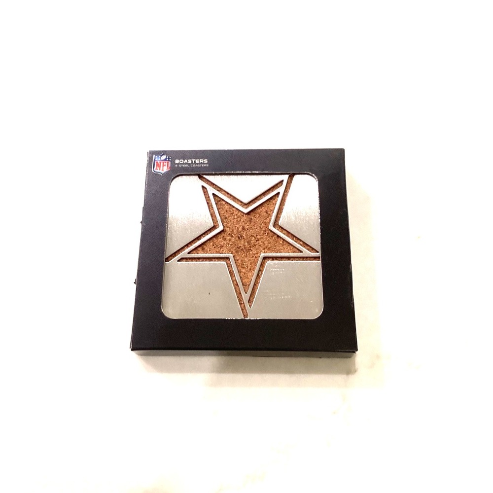 Dallas Cowboys Stainless Steel Coasters - Set of 4 NFL -Open Box